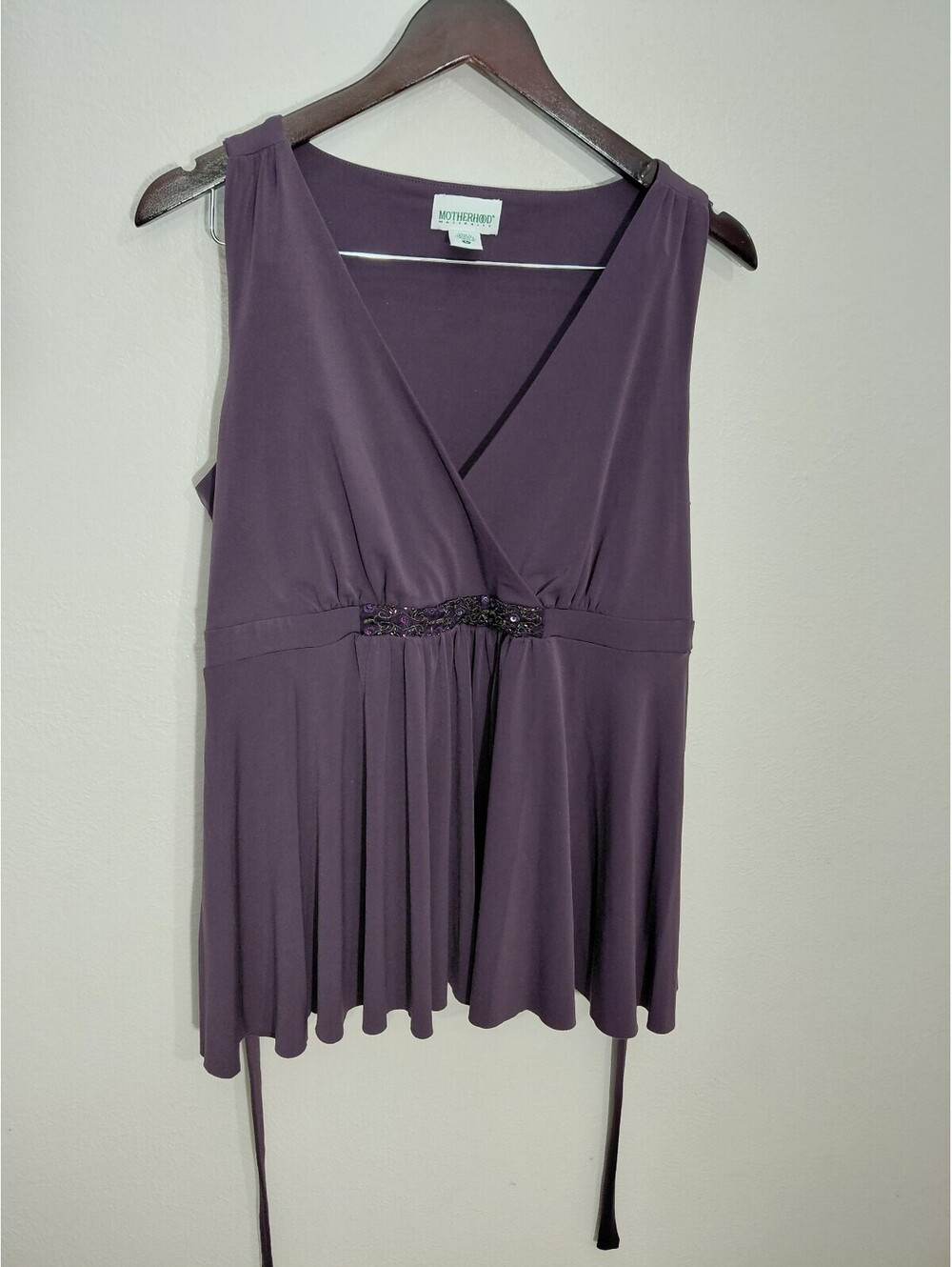 Motherhood Maternity Purple Sleeveless V-Neck Maternity Top Size Large